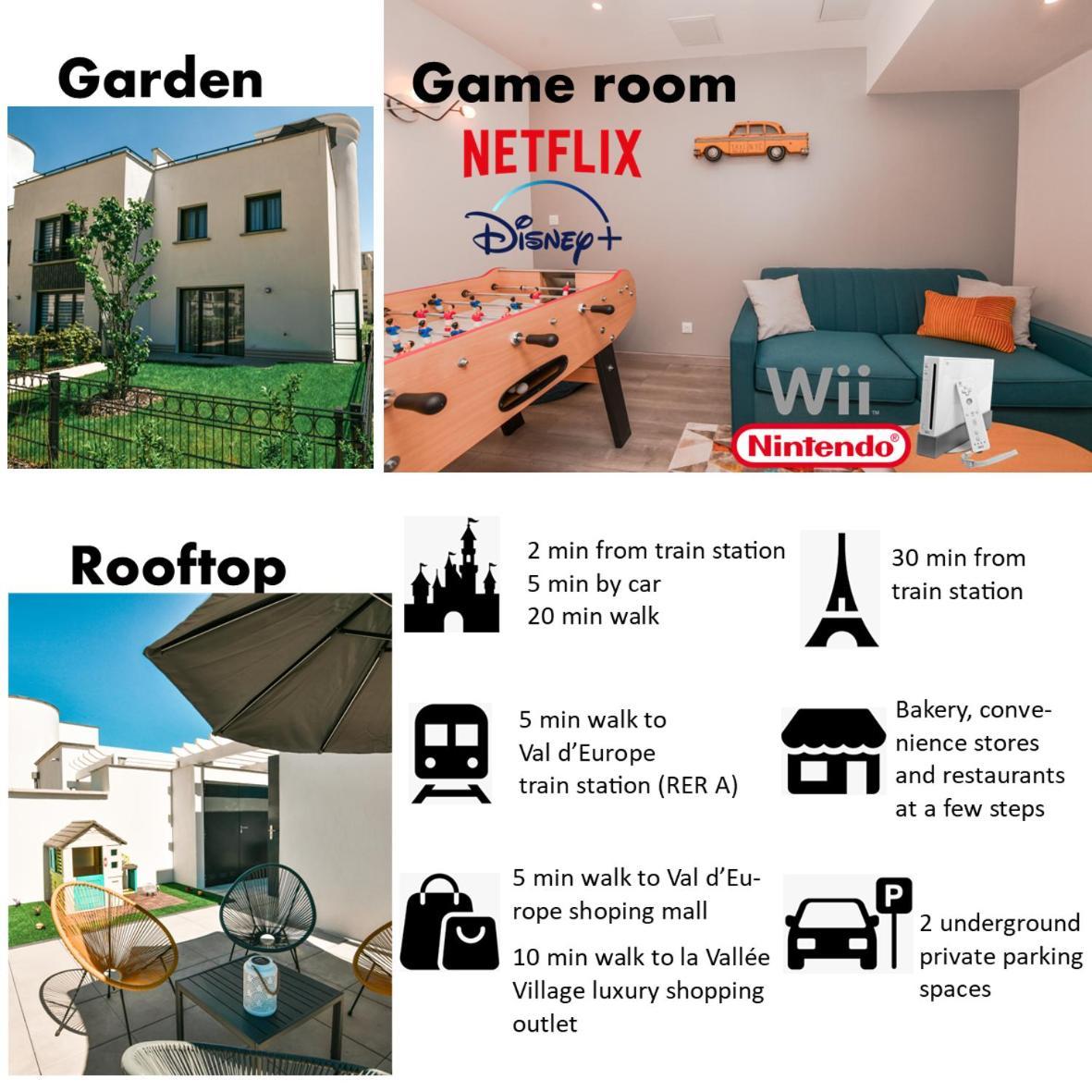 Perfect For Disney, Game Room, Rooftop, Parking Chessy  Exterior foto